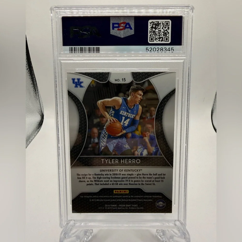 2019-20 Prizm DP Tyler Herro RC PSA 10 Gem Mint Crystal Clear #15